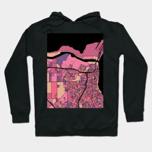 Corpus Christi Map Pattern in Purple & Pink Hoodie